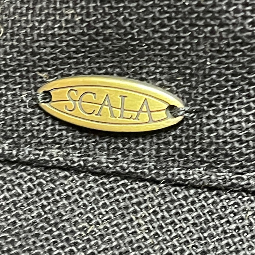 Scala Women's Black Wide Brim Sun Hat Cotton Blend Adjustable Beach Vacation - Picture 4 of 4